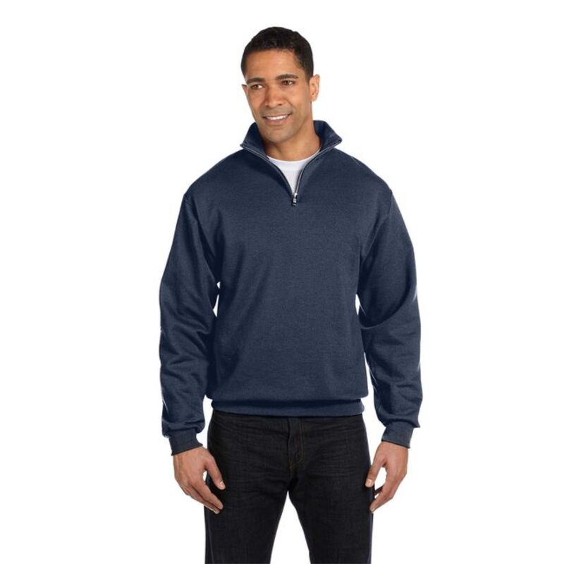 Adult NuBlend® Quarter-Zip Cadet Collar Sweatshirt Thumbnail