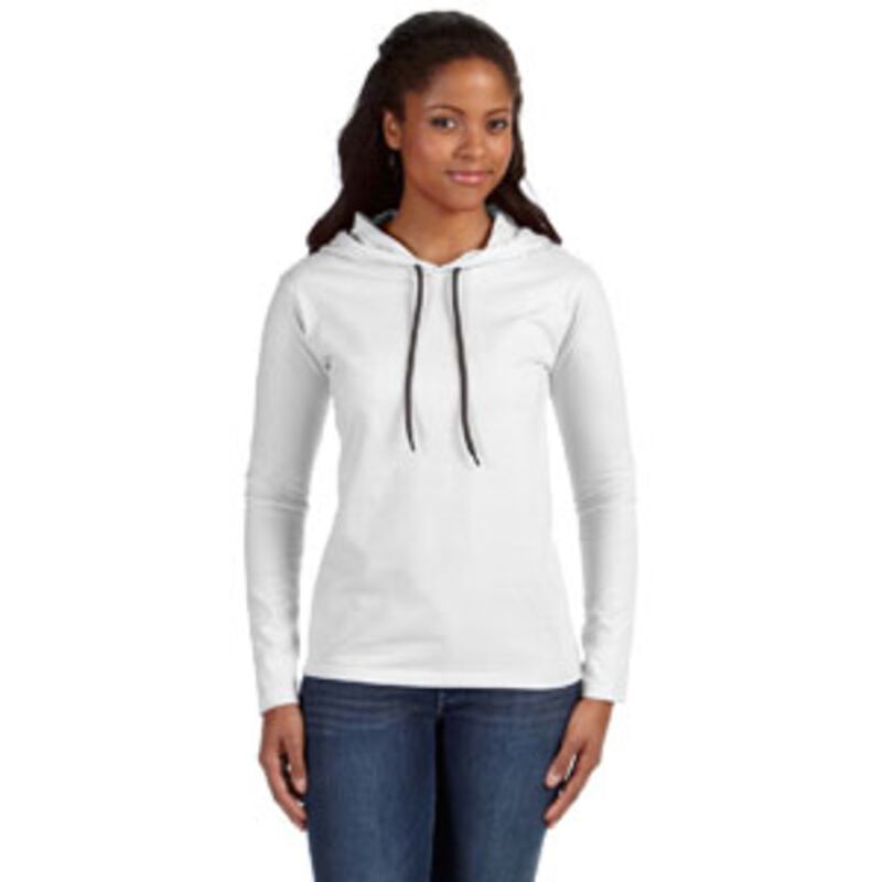 Anvil Ladies' Lightweight Long-Sleeve Hooded T-Shirt Thumbnail