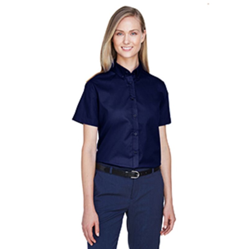 Core 365 Ladies' Optimum Short-Sleeve Twill Shirt Thumbnail